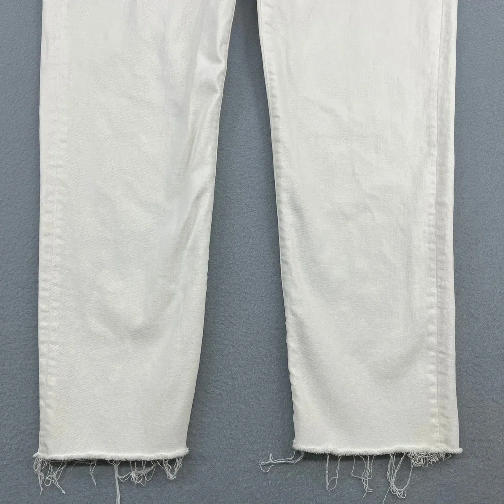 Madewell The Perfect Vintage Crop Jean White High Rise Raw Hem Size 30 - Picture 3 of 13